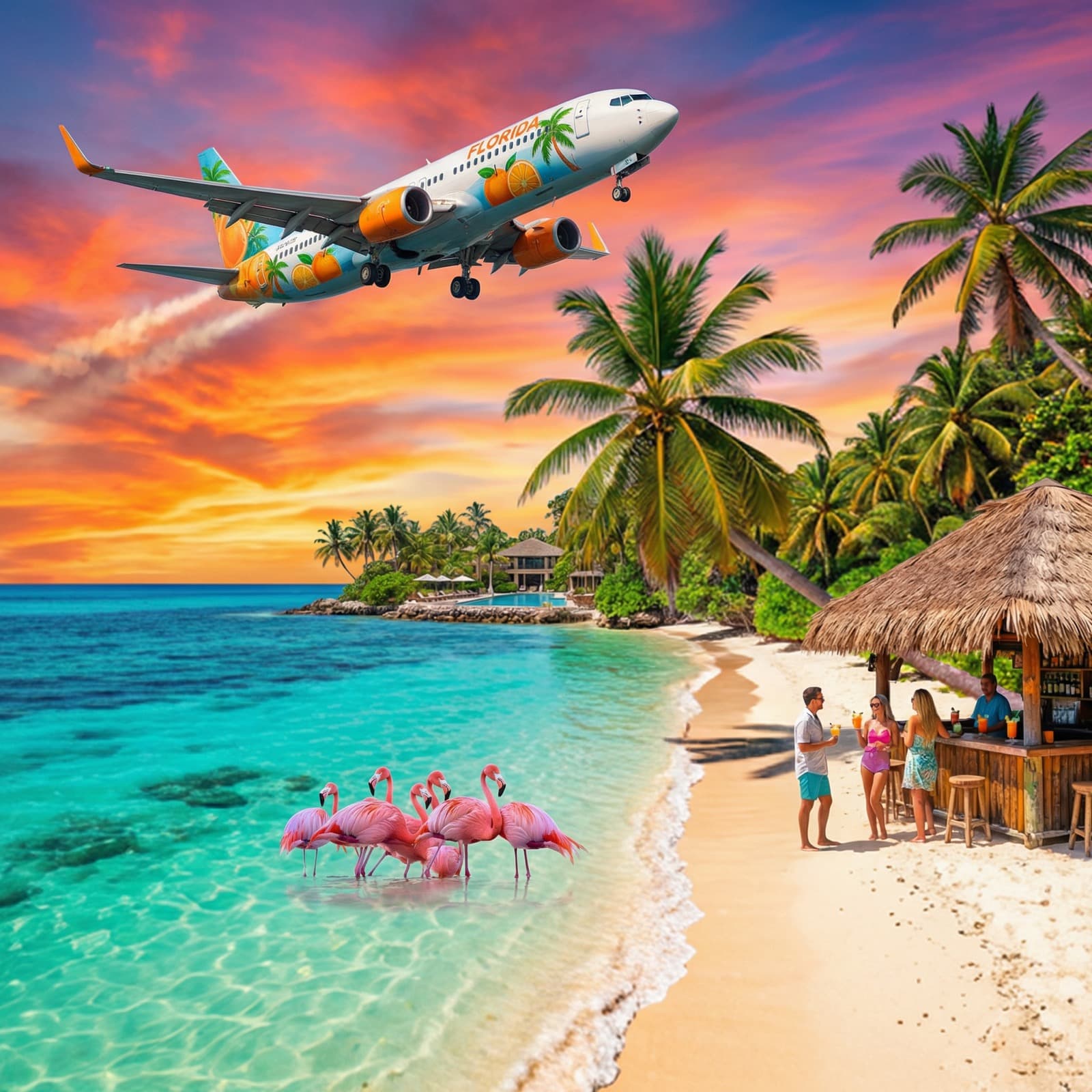 Florida airport runway at sunset — layover weddings