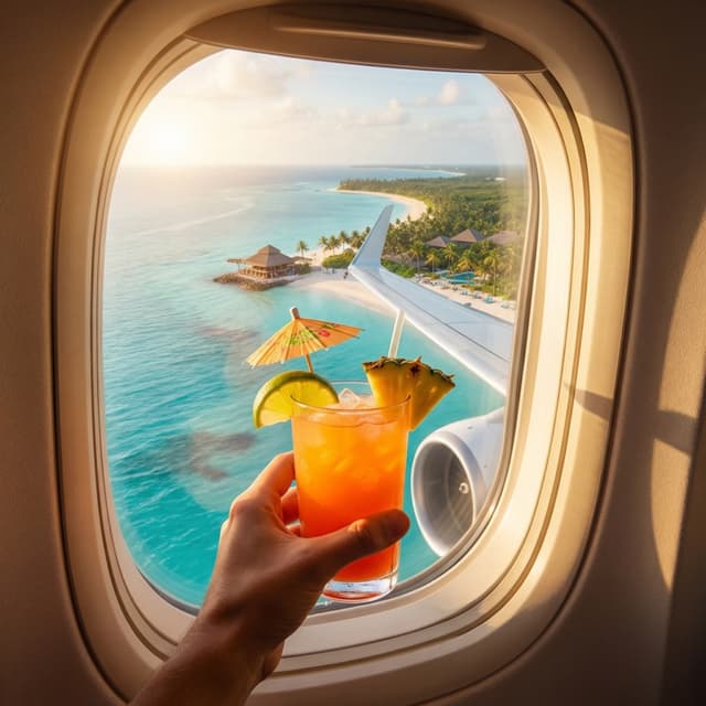 Airplane window view