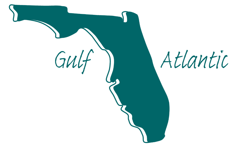 Map of Florida showing Gulf and Atlantic coasts